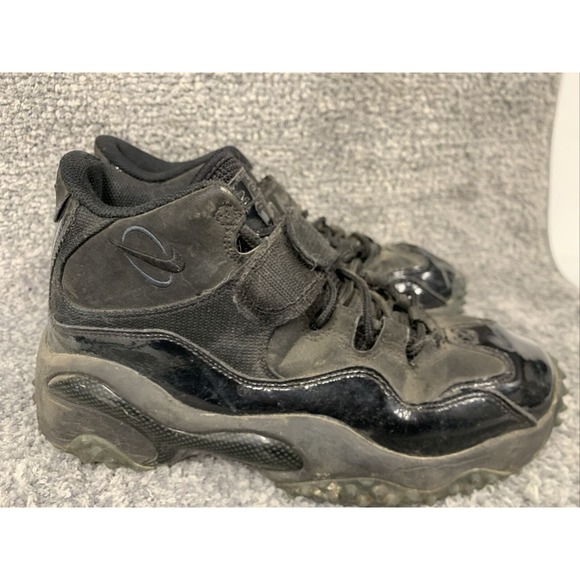 Nike Air Shoes Men’s Size 7.5 Zoom Barry Sanders Black On Black Turf - Picture 2 of 13